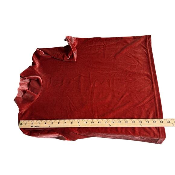 Madewell Velvet Mockneck Tee in Burnished Rust Women’s Size‎ Large - Picture 7 of 10